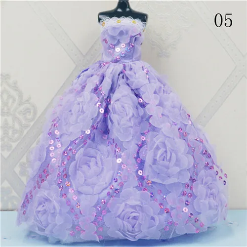 purple Элегантное женское модное свадебное платье; вечерние платья; милый наряд принцессы; Одежда для куклы; подарок для девочек - Цвет: purple