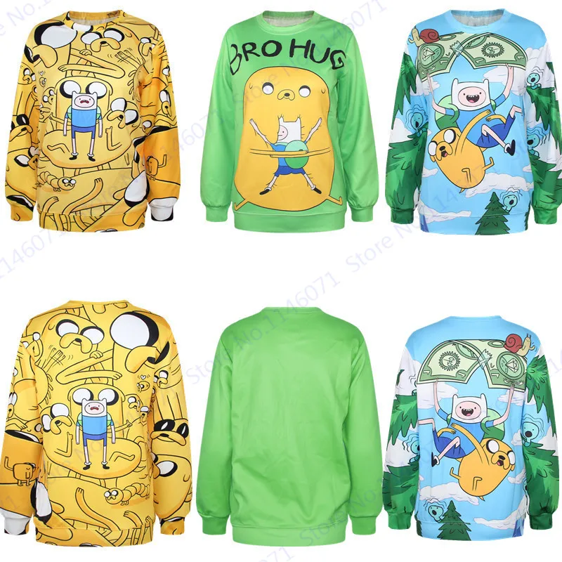 Забавный свитер джемпер Финн и Джейк пуловер для женщин каваи время приключений