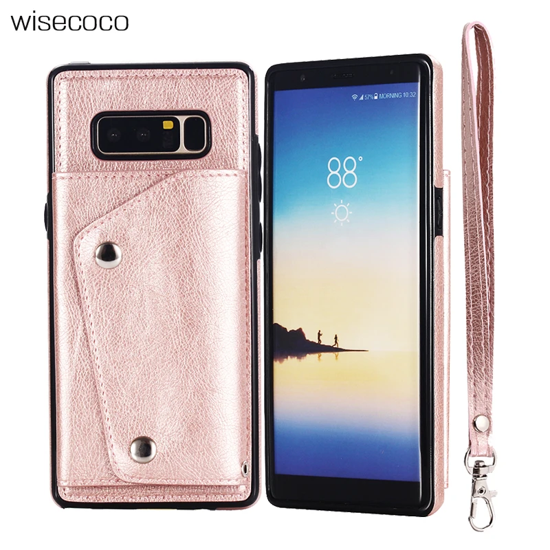 Лаконичный классический кожаный чехол бумажник в стиле ретро для Samsung Galaxy S9 S8 Plus S7