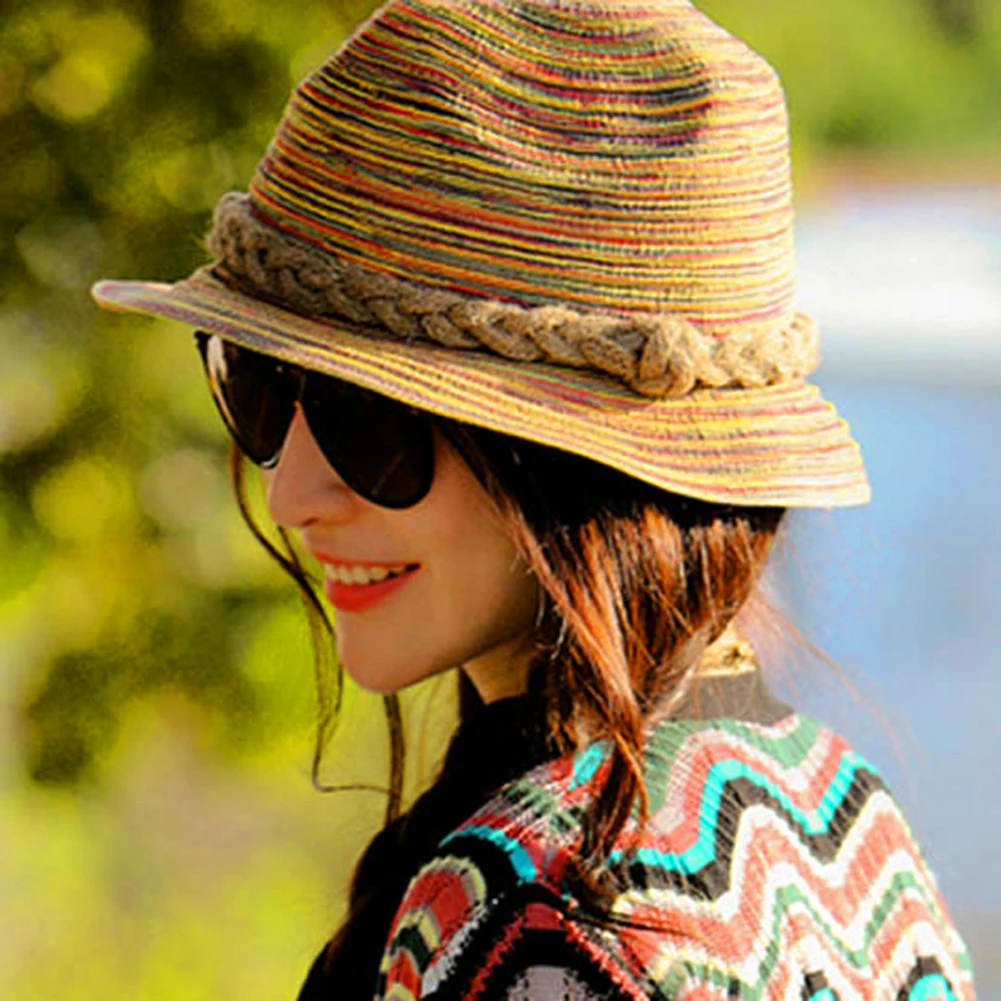 Женская летняя шляпа для девочек кружка термос с соломкой sunhats пляж Джаз шляпы