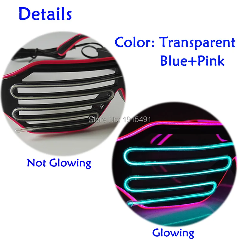 Очки неоновые светодиодные с активацией звуком мигающие очки двухцветным