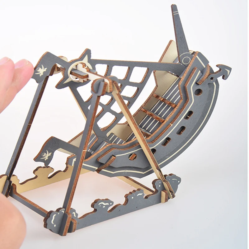 Маленькая игрушка пиратский корабль модель 3D DIY деревянные сборочные модели
