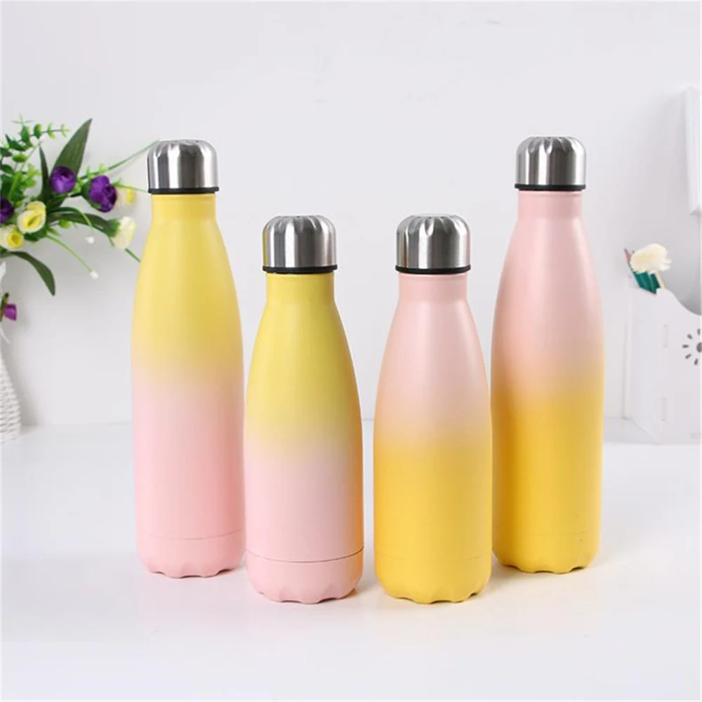 Конфеты цветная бутылка для воды с градиентом прекрасный термос нержавеющая