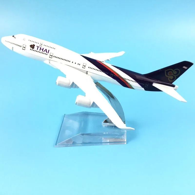 JASON TUTU 16 см, модель самолета Thai Airways, модель самолета Airbus A380, модель самолета, литые под давлением, металлические самолеты, 1:400, самолет, игрушка в подарок - Цвет: 16CM B747