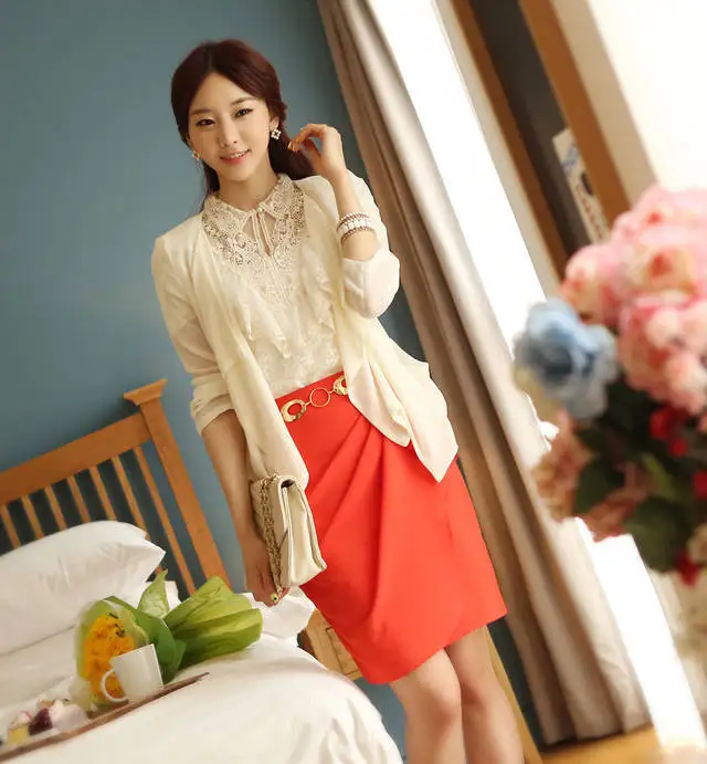 Wholesale New Fashion Hot Sale S/M/L/XL/XXL Elegant Summer Shirt Women White Ruffle And Beading Short Sleeve Lace Tops Blouses |