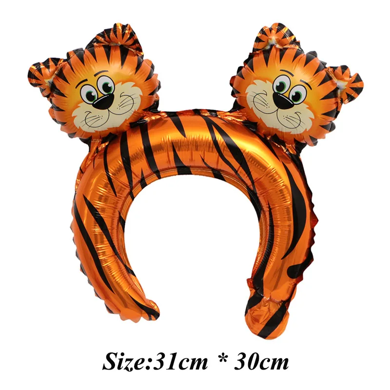 Tiger 31 50 шт в наборе, милые животные диадема ободок для волос надувные шары Mickey Minnie лягушка "Кролик", "Медвежонок" детских празднований дня рождения Свадебная вечеринка украшения для детских игрушек - Цвет: Tiger 31