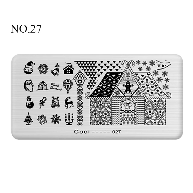 NO.27 Pinpai Nail Stamping Plates Flower Geometric Heart Nature Series Nail Template Stamp Image DIY Nail Designs Manicure Stamp Plate - Цвет: NO.27