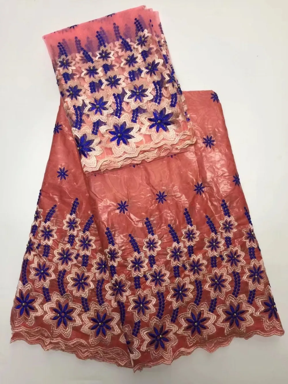 2017 New Embroidery Design African Lace Fabric Bazin Riche matched 2yards French lace For Wedding Dress!lj-7-1 | Дом и сад