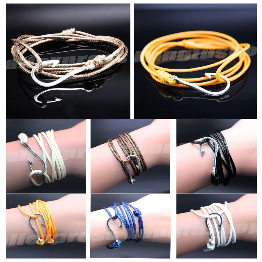 

New Fashion Retro Leather Bracelets for men Popular Charismatic Personality bandages Toggle-clasps Anchor bracelets Six color