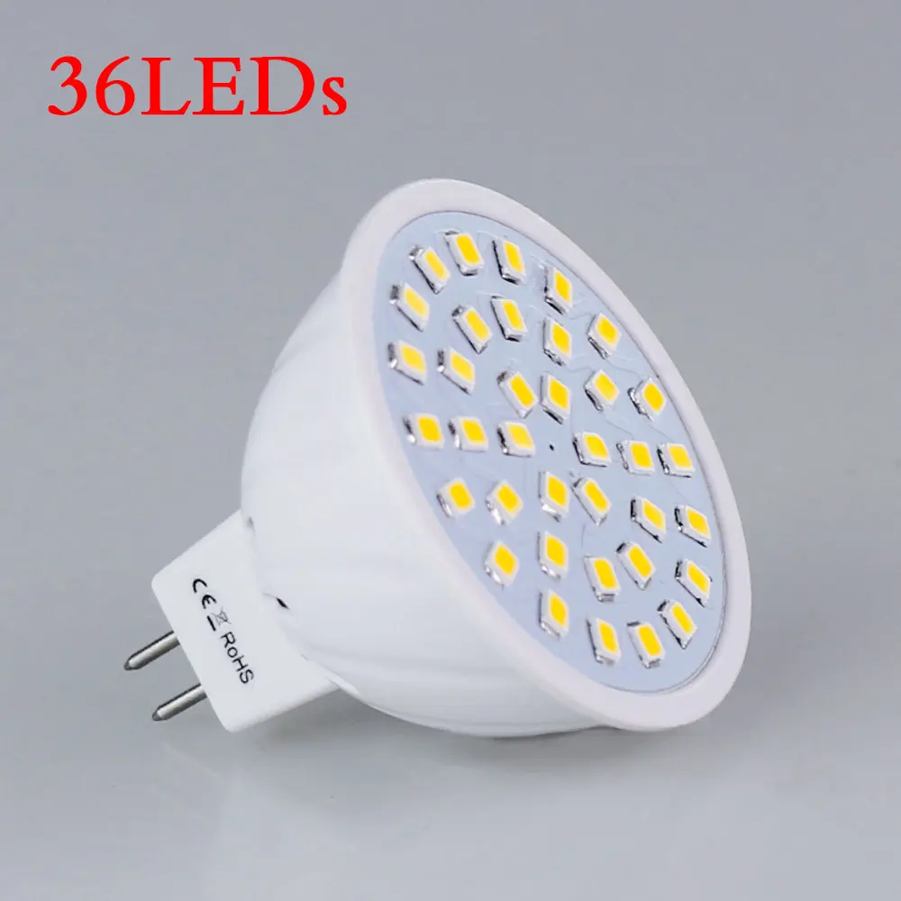 Светодиодный светильник MR16 4 Вт 6 8 110 В 220 постоянного тока 12 2835 SMD 36 54 72