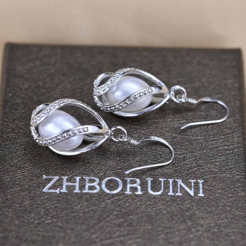 Серьги в виде капли воды с бусинами серьги из натурального пресноводного жемчуга