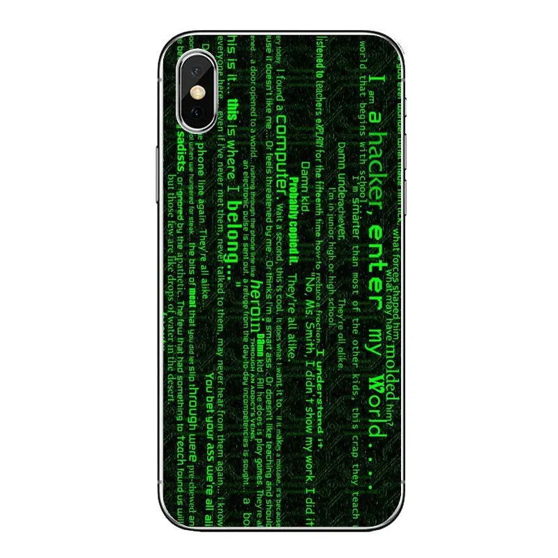 Хакер компьютерный код Художественная печать для iPod Touch iPhone 4 4S 5 5S 5C SE 6 6S 7 8 X XR XS Plus