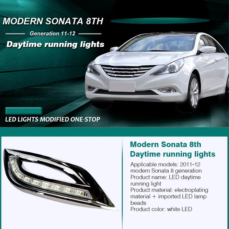 ROADOT дневные ходовые огни для Hyundai Sonata 2011 2012 2013 DRL светодиодный дневной свет с