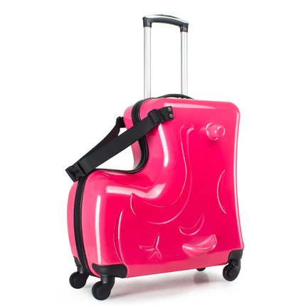 20 inch red LeTrend, милый мультяшный Детский чемодан на колёсиках, чемодан на колесиках для студентов, многофункциональная троянская лошадь, Детская сумка на колесиках - Цвет: 20 inch red