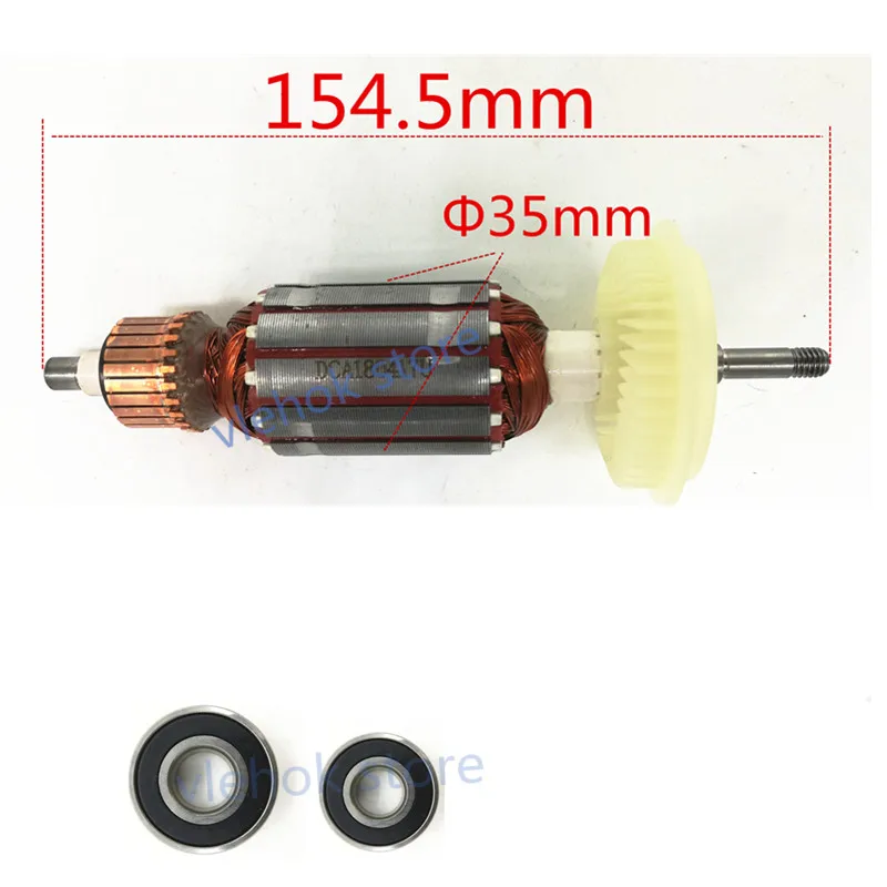 AC220-240V ротор якоря заменить для Bosch GWS6-100 GWS6-115 GWS6-125 GWS6-100E GWS6-115E GWS600 GWS660 GWS670 GFF22A EHS6-115 - Цвет: Rotor    bearing