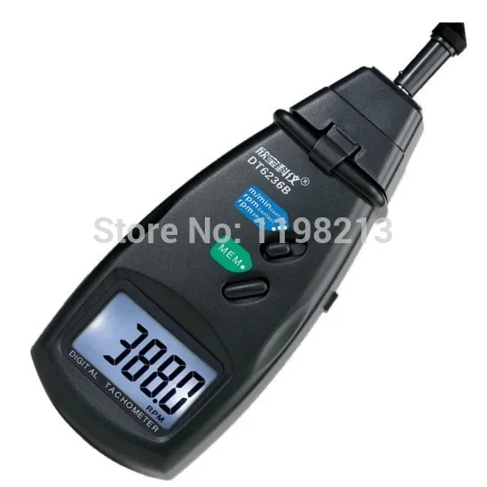 DT6236B Portable Digital 2 in 1 LASER Sensor Photo & Contact Tachometer Tach 99,999 RPM Range Rotational
