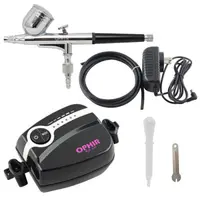 OPHIR Mini Air Compressor Dual Action Airbrush Spray Kit Makeup Tattoo Gun Craft