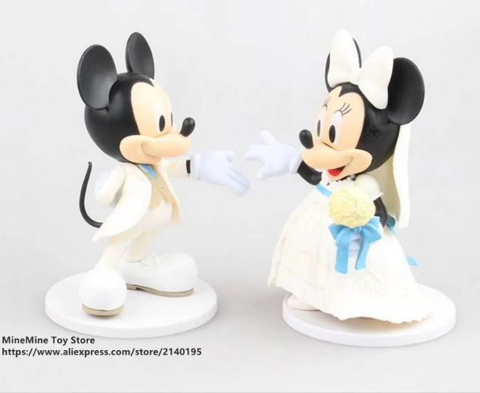 DISNEY Микки Маус Минни 2 шт./компл. 11 см фигурка осанки коллекция украшений аниме