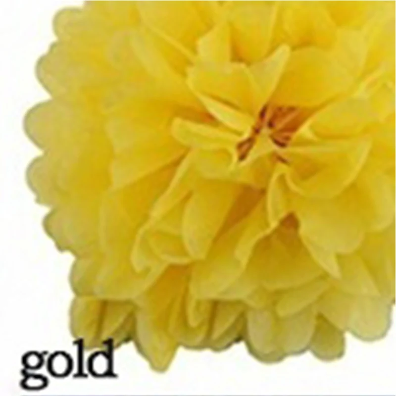 gold Cyuan 10/20/30 см 5 шт. DIY помпонами ткани Бумага цветы Свадебные украшения Pom шары в виде искусственного цветка 1st товары для дня рождения - Цвет: gold