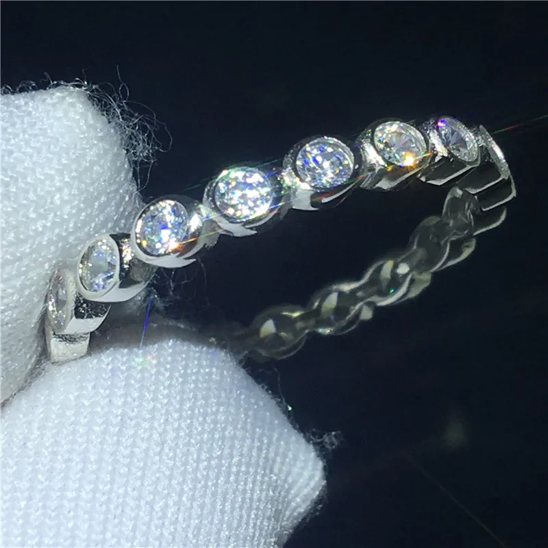 Кольцо Vecalon Eternity Promise 100% Настоящее серебро 925 пробы 5A циркон Cz обручальные