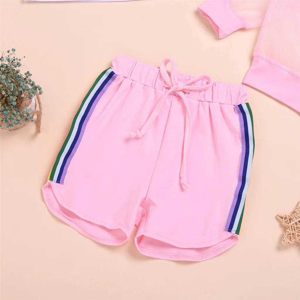 Комплект одежды для маленьких девочек летние хлопковые солнцезащитные Шорты +