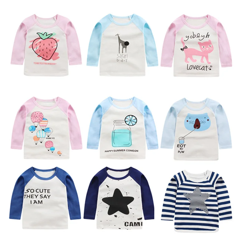 Новинка 2019 топы с длинными рукавами для маленьких мальчиков и девочек футболки