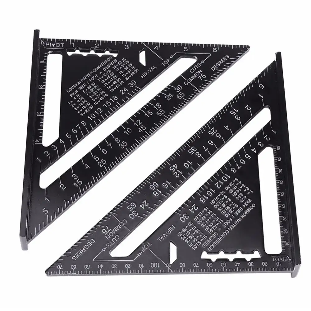 Треугольная измерительная линейка из черного оксида алюминия 7 дюймов 12 90