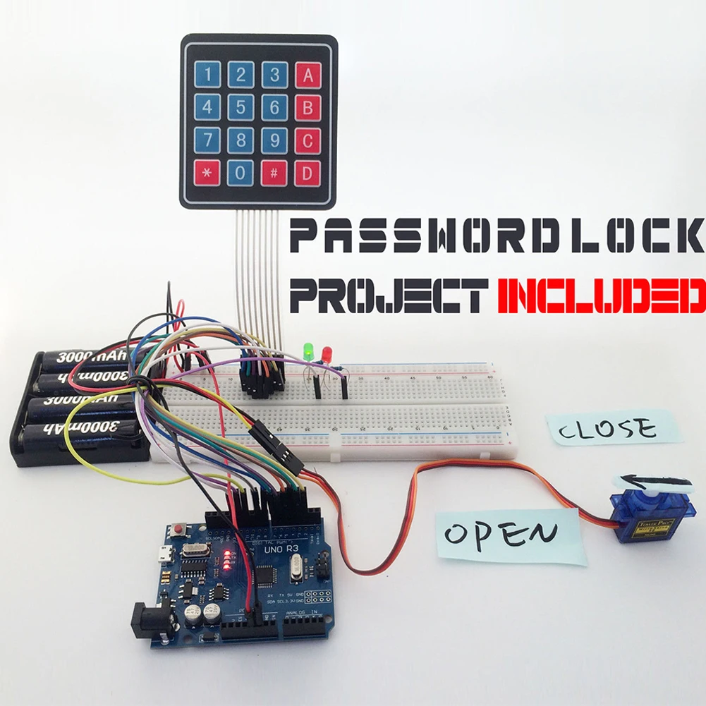 Ultimate UNO Starter Kit для Arduino R3 клавиатуры LCD1602 РТК Серводвигатель газ реле | Электроника