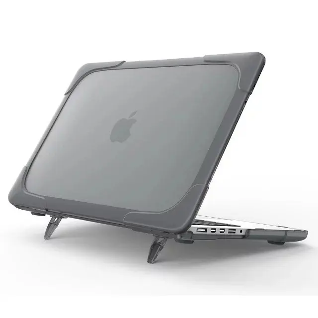 Серый Противоударный жесткий пластиковый чехол для Macbook Air 13 защитный чехол с складной подставкой для Funda Mackbook Air 11 13 12 чехол - Цвет: Серый
