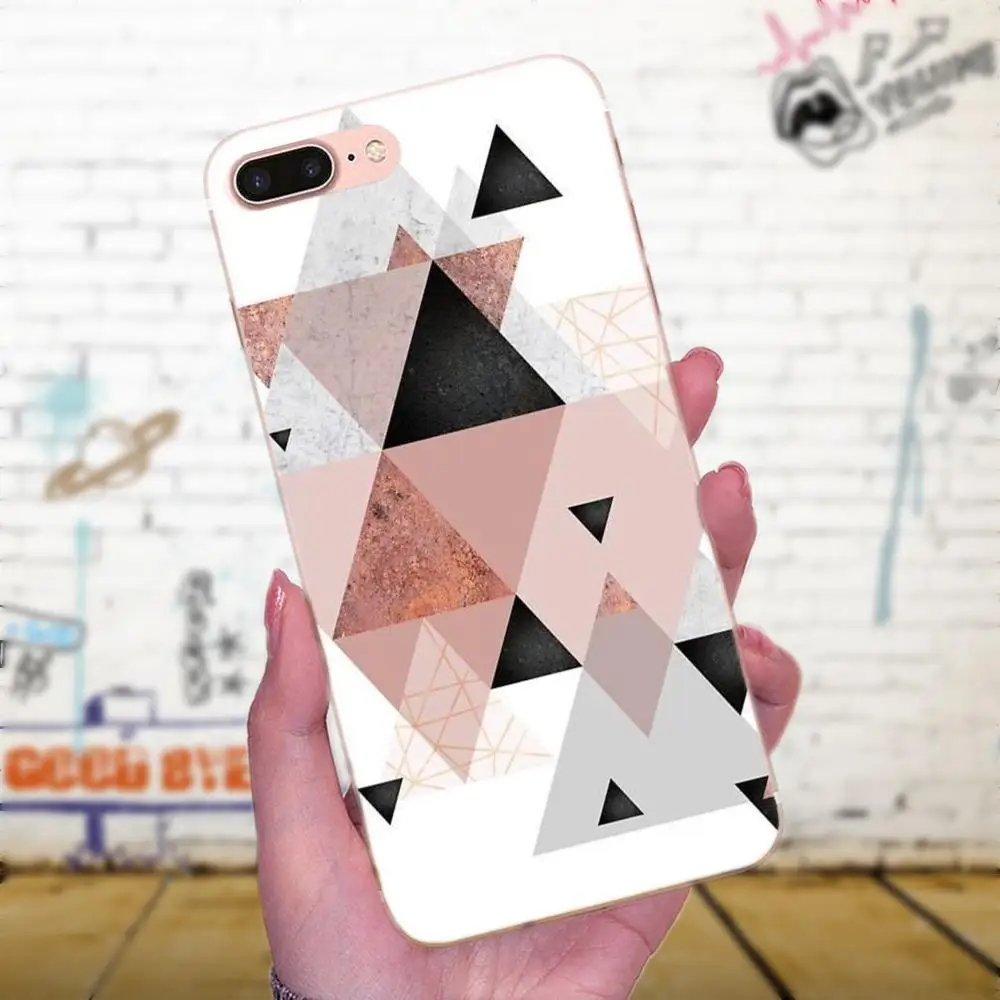 Мягкий ТПУ горячие продажи розовое золото геометрические узоры для Galaxy A3 A5 A7 On5 On7
