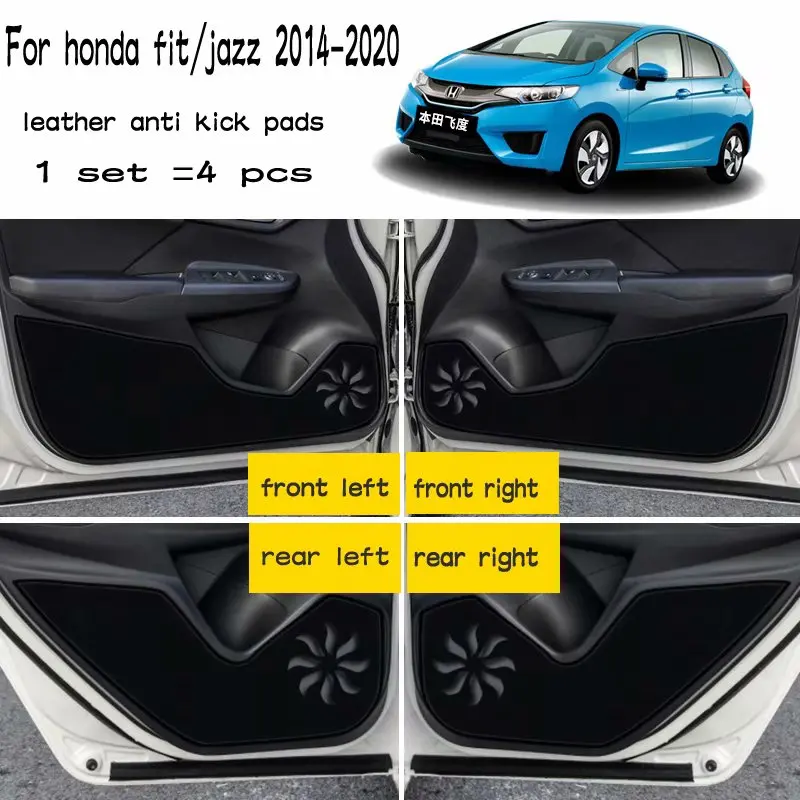 Кожаный коврик для дверей аксессуары Honda Jazz Fit 2015 2016 2017 2018 2019 2020 4 шт.|Вкладыши