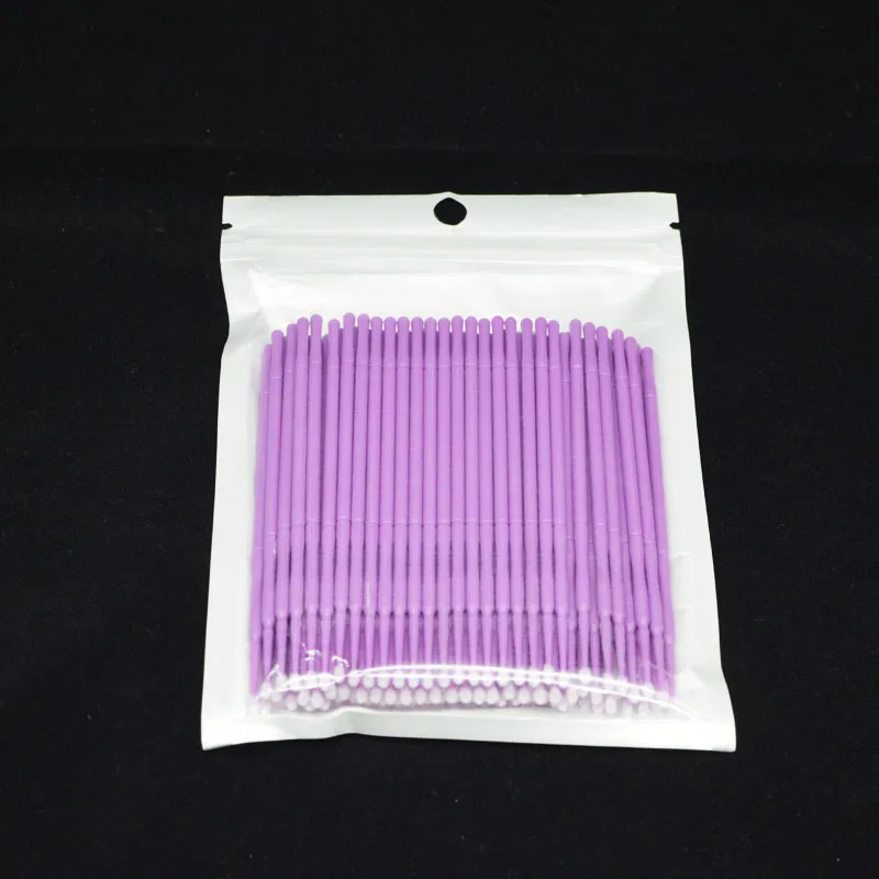 100pcs Portable Disposable Micro Brush Eyelash Extensions Removal Cotton Swab False Lashes Makeup Applicator Stick A055 | Красота и