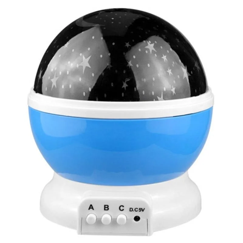Blue Вращающаяся проекция светодиодный светильник мечты романтическое праздничное освещение Лыжная Луна Звезда проектор с питанием от USB лампа для украшения - Испускаемый цвет: Blue