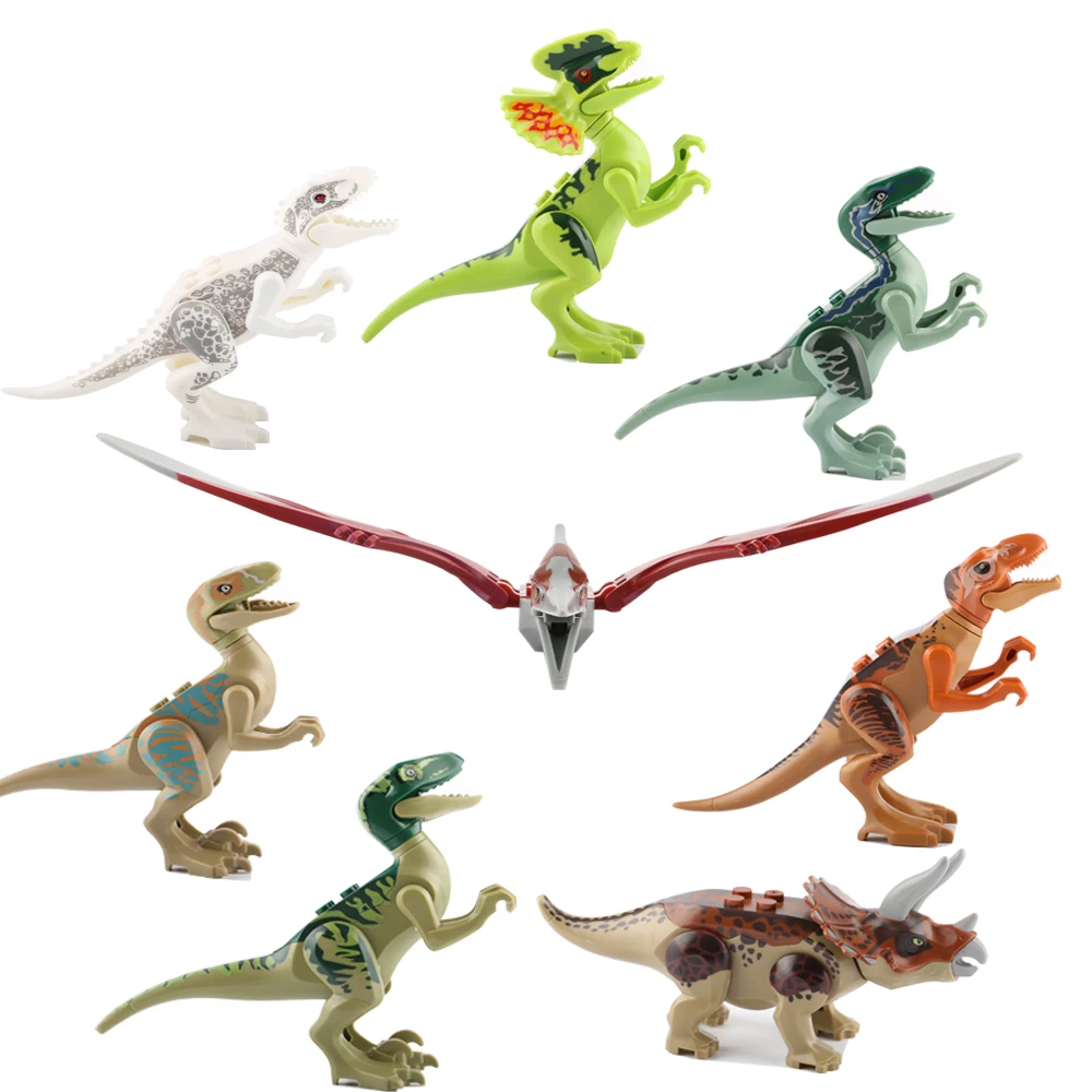 

8pcs/lot Jurassic World Dinosaurs Building Blocks Tyrannosaurus Mini Dinosaurs Bricks Figures Kids Toys For Children