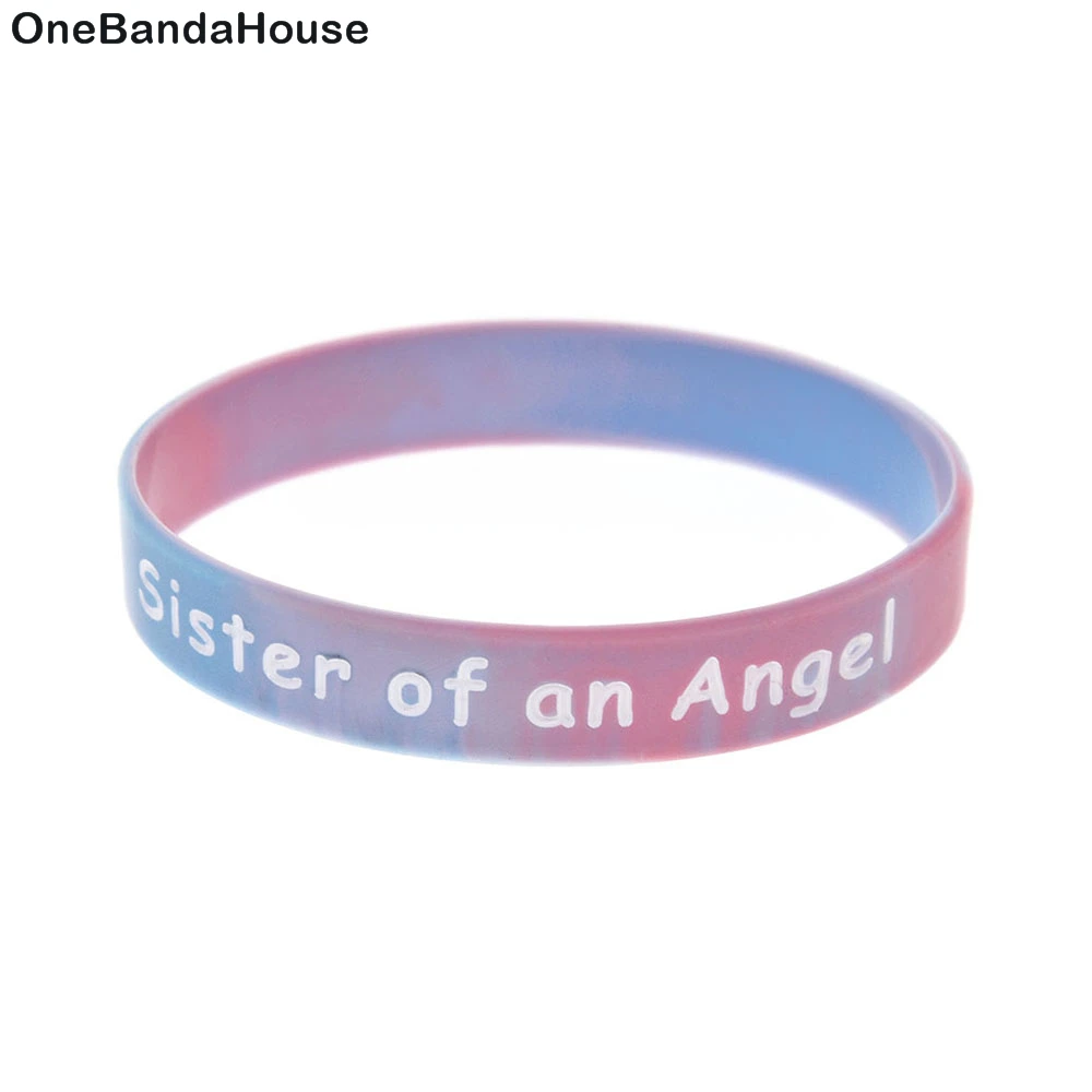 1 шт. силиконовый браслет Sister of an Angel с гравировкой логотипа разных