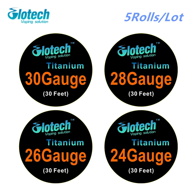 Glotech 5 рулонов * 10 м/рулон титана провода отопления для электронного кальяна RDA RBA
