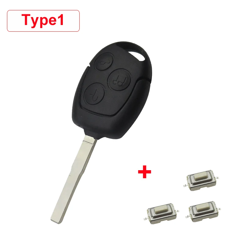 Type1 OkeyTech 3 кнопки микро переключатель Автомобильный ключ оболочка для Ford Mondeo Focus 2 3 Festiva Fiesta Transit пульт дистанционного управления Замена чехол Fob - Цвет: Type1