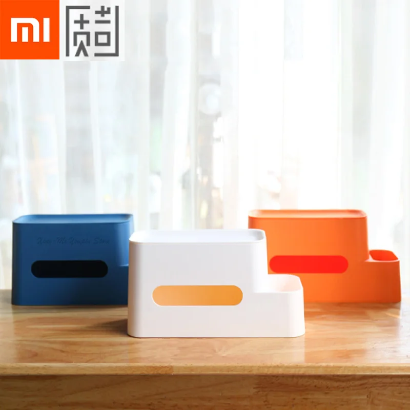 Новый Xiaomi Mijia Zhizao коробка для хранения салфеток белый/оранжевый/синий 3 вида