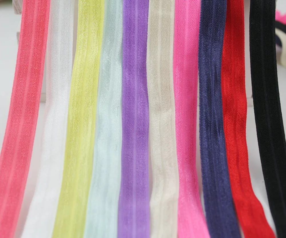 

5/8'' 16mm 20 yards elastic ribbon Fold Over Elastic FOE webbing accessories headwear elastic band