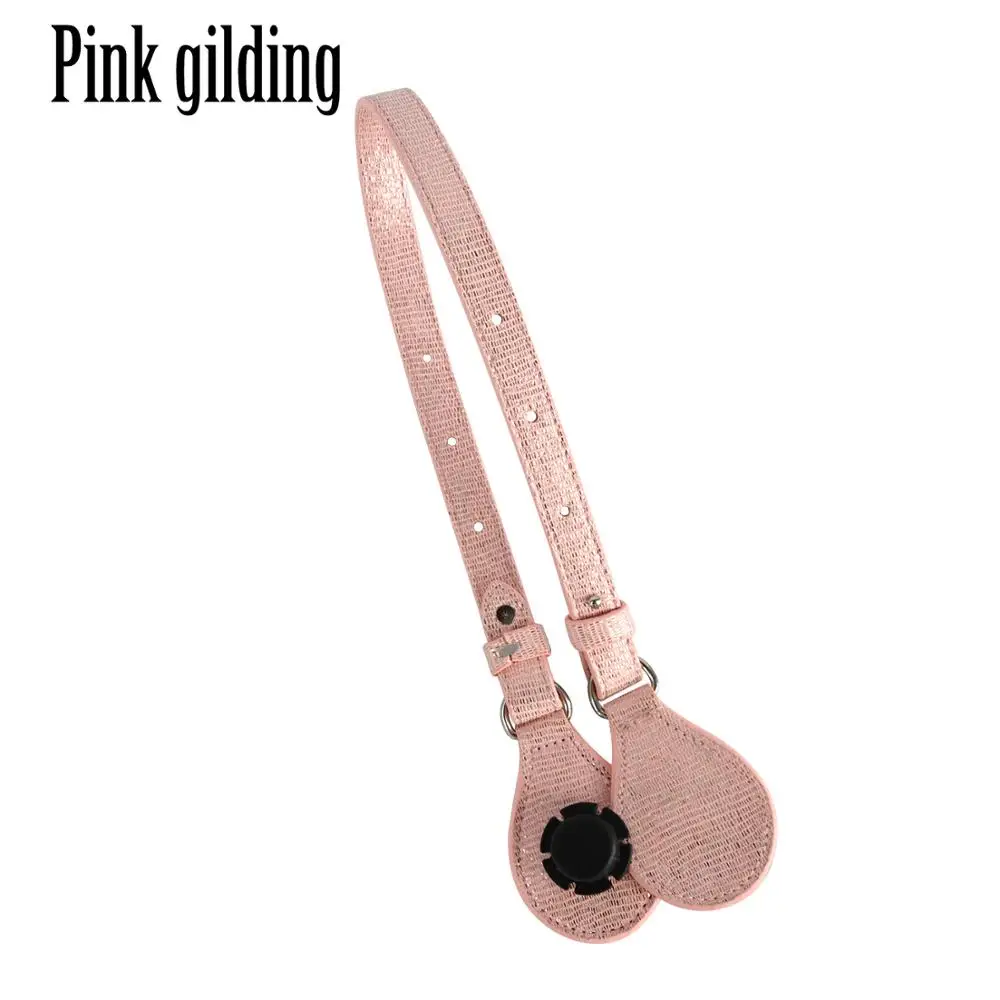 pink gilding TANQU двунаправленный регулируемый по длине плоский край краски кожаный ремень ручка с падение для Obag O корзина ведро женская сумка O сумка - Цвет: pink gilding