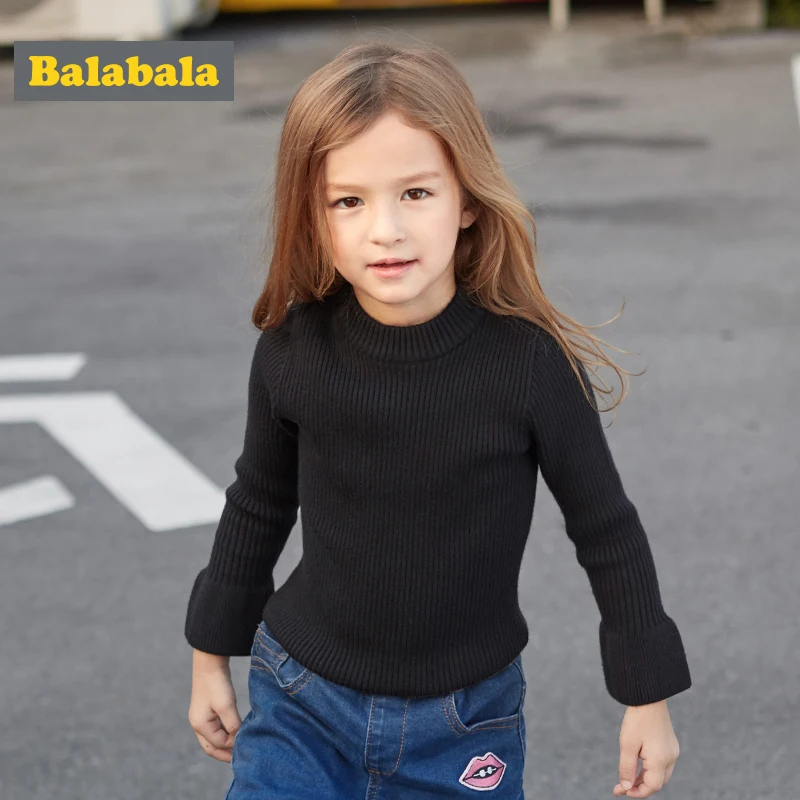 Balabala/enfant/свитер для девочек детский вязаный Весенний костюм одежда с круглым