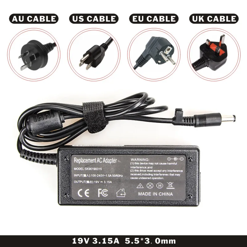FDBRO 19V 3.15A 5 5*3 0 ноутбук AC адаптер питания зарядное устройство для Samsung Ноутбук R428 R410