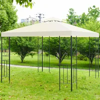 Giantex 2 Tier 10'x10' Patio Gazebo Canopy Tent Steel Frame Shelter Awning Outdoor Furniture OP3516