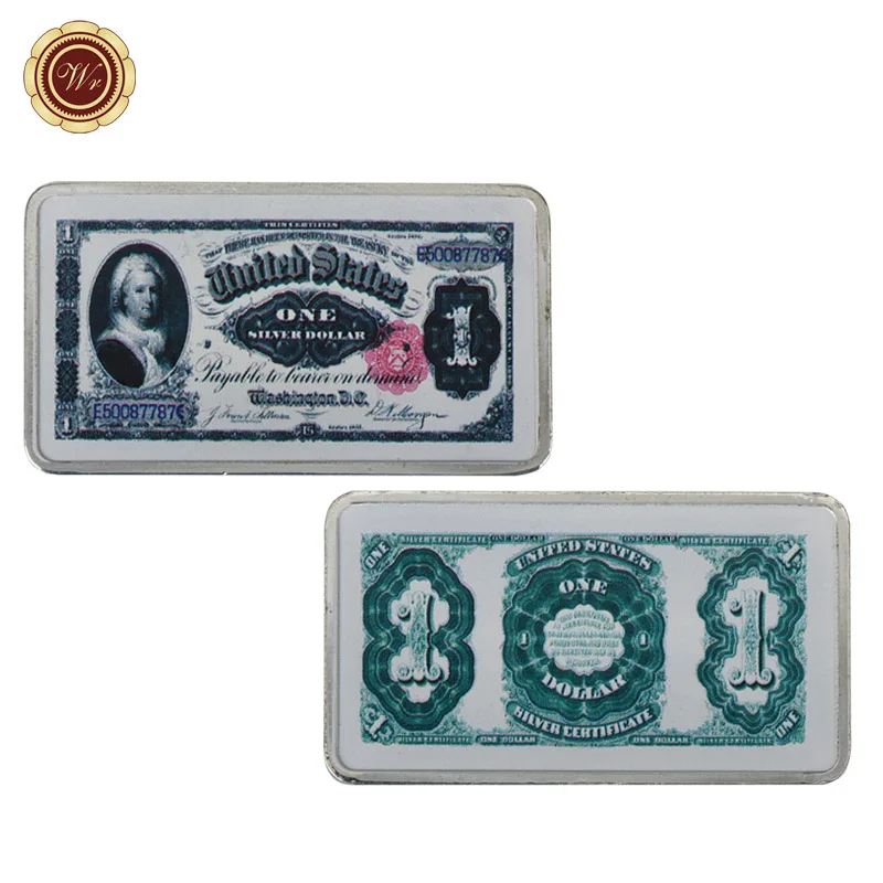 WR 8 шт серебро Bullion банкнота США год 1891 копия доллар бар монеты металлические