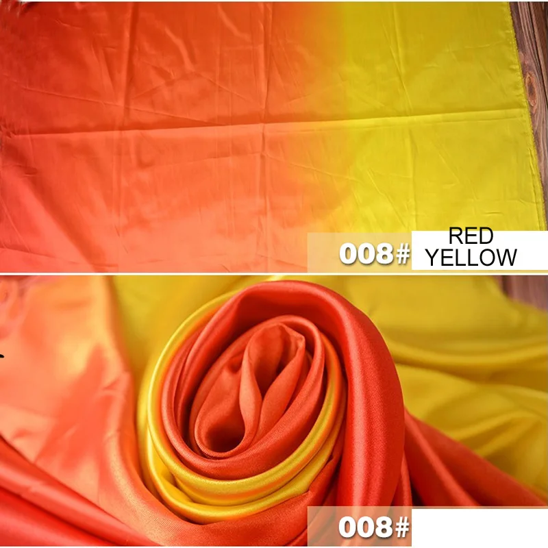 94% полиэстер 6% спандекс шелковая атласная ткань с принтом Омбре ширина 120 см для