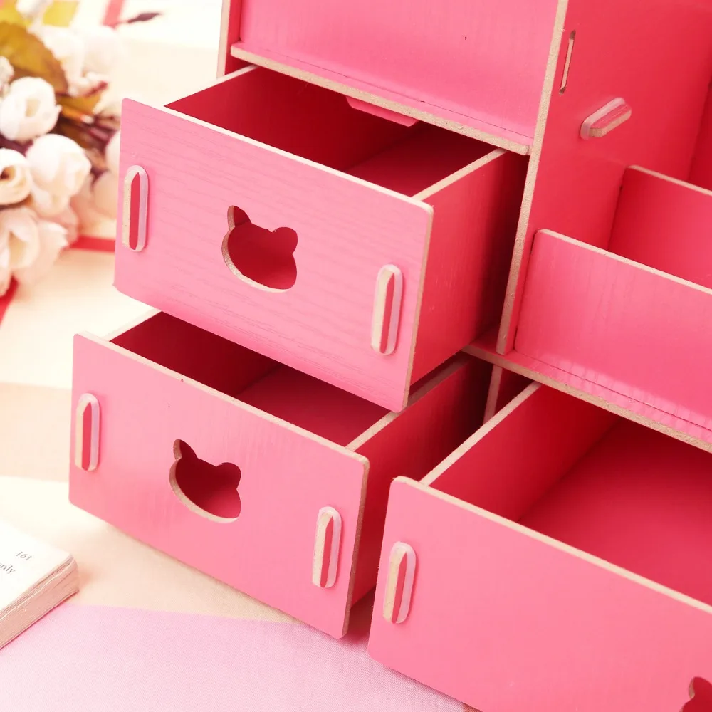 Лидер продаж Новый стиль деревянный косметический Макияж Ящики для хранения