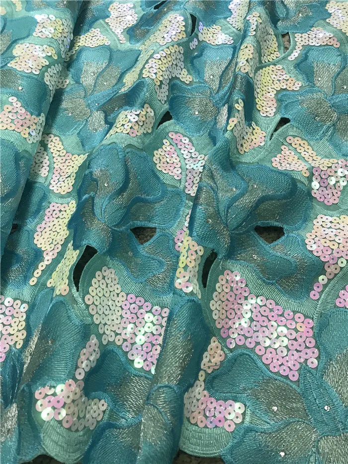 Кружевная ткань из органзы ручной работы в нигерийском стиле классический