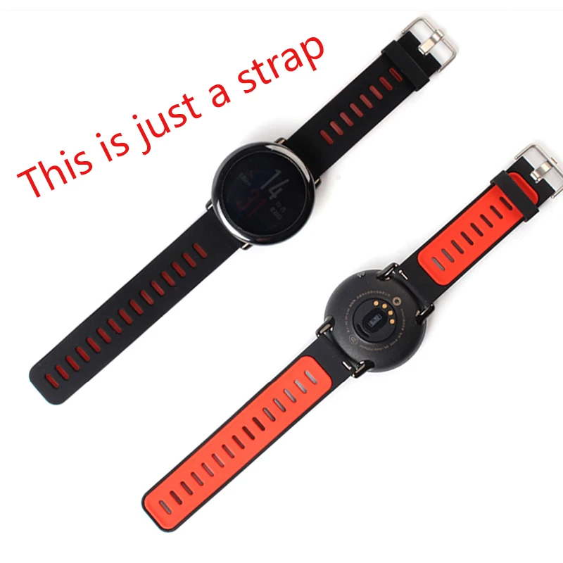 Силиконовый ремешок для Amazfit Stratos 2 22 мм ремешок для Xiaomi Huami Watch 2 умные аксессуары черный красный цвет сменный ремешок