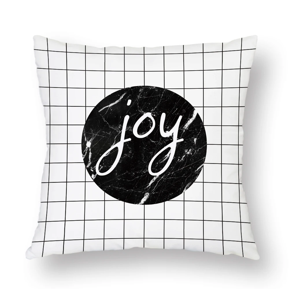 Бархатный Чехол для подушки черного и серого цвета домашний декор Мраморная