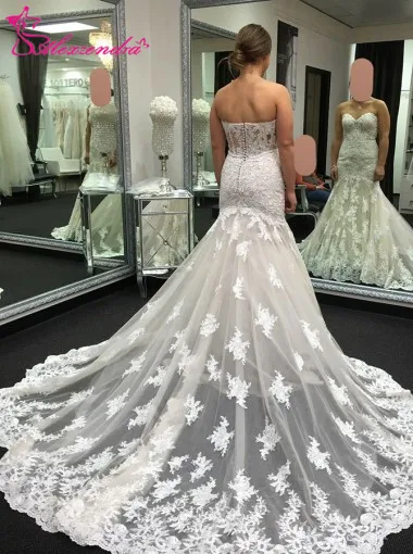

Alexzendra Mermaid Sexy Wedding Dress 2019 CustomizeSweetheart Bridal Gown Plus Size vestido de novia
